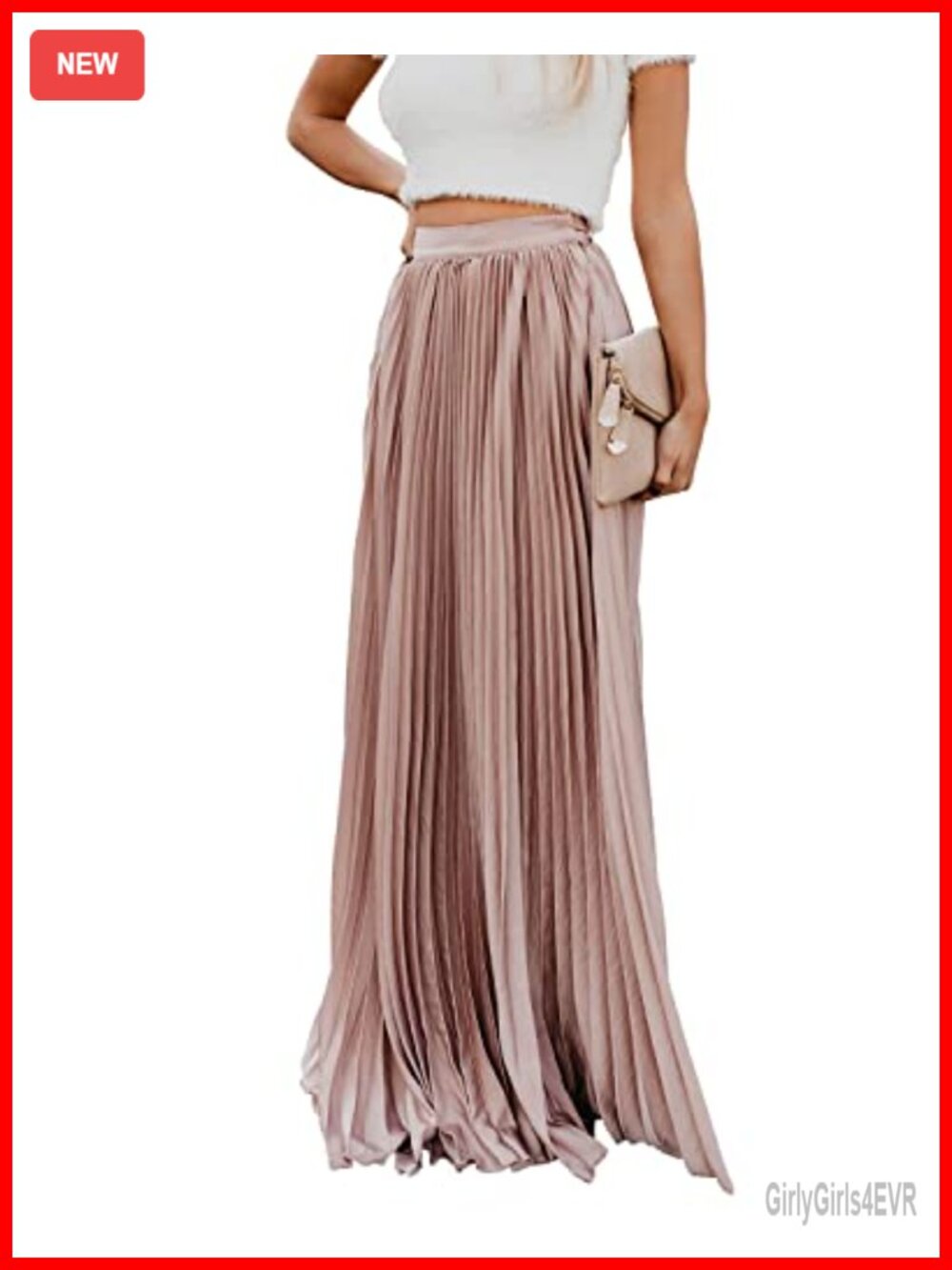Women's Elegant Pleated Chiffon Maxi Skirt High Waisted Long Skirt